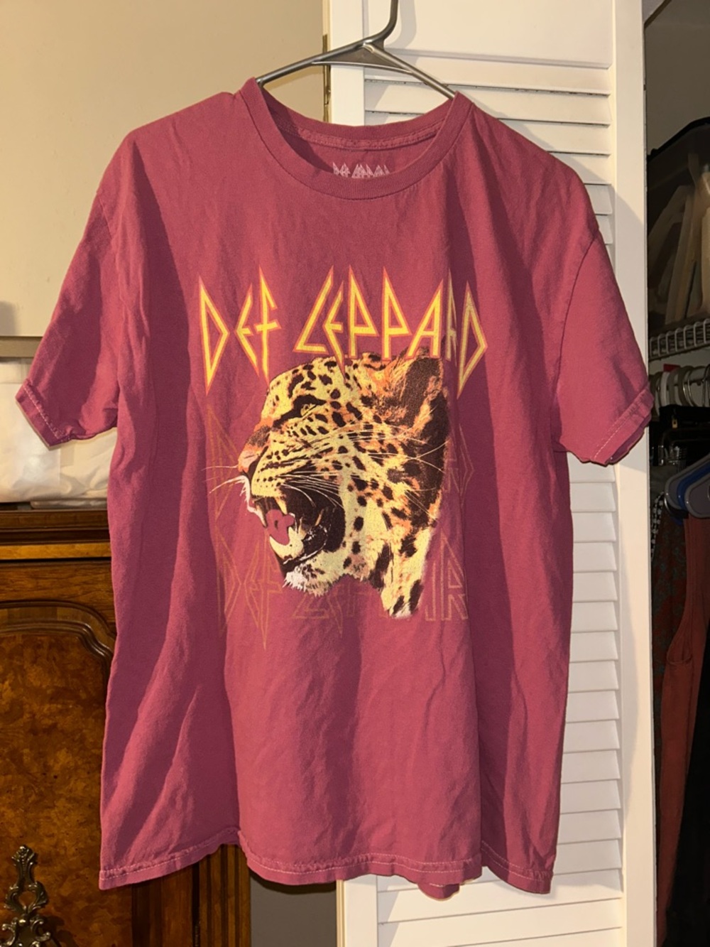 Def Leppard Graphic Tee in Dusty Rose